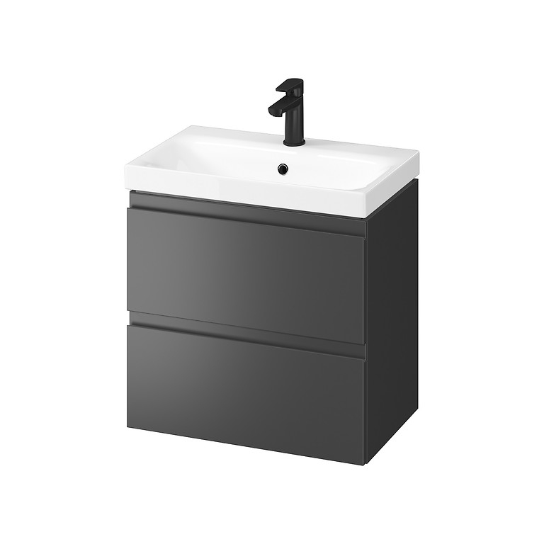 Cersanit Dulap cu lavoar cersanit moduo, 60 x 38 x 57 cm, setare, lucios, antracit, s801-469-dsm