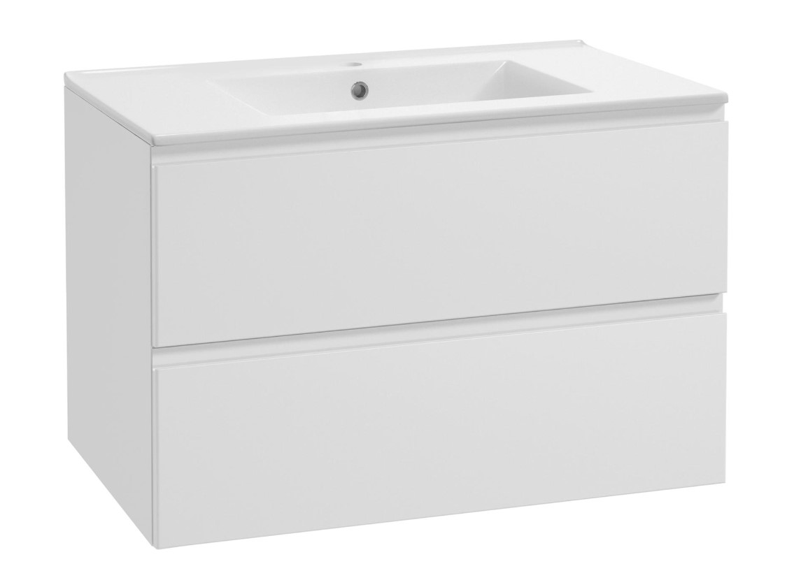 Kielle  Dulap cu lavoar kielle oudee, suspendat, 80 x 55 x 46 cm, sertare, softclose, lucios, alb, 50002s80