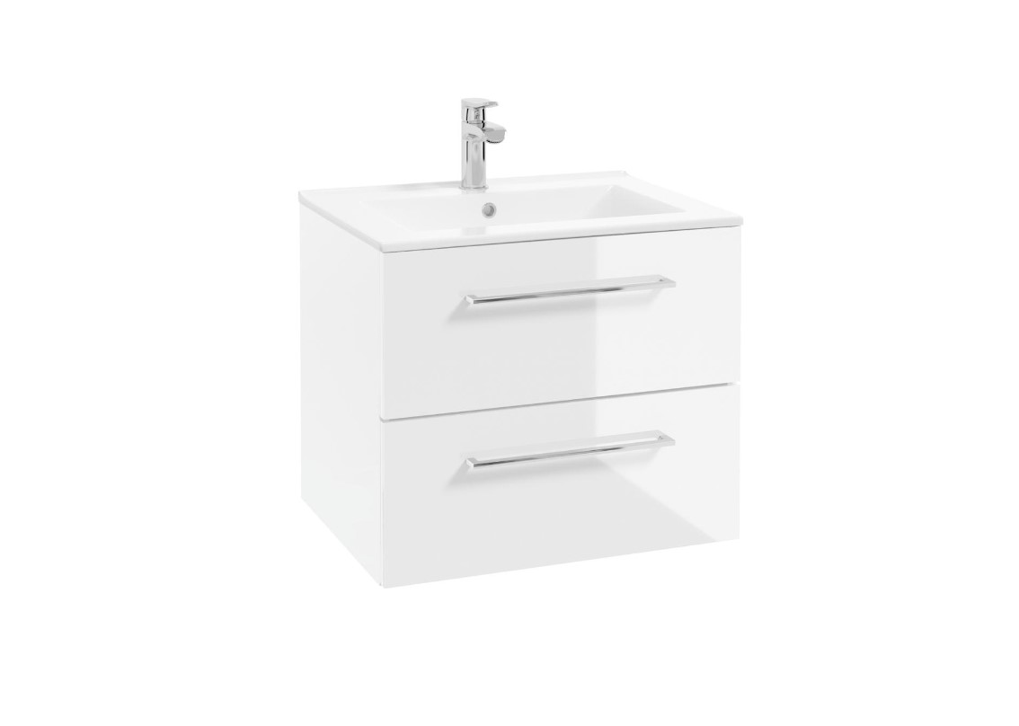 Kielle  Dulap cu lavoar kielle vega, suspendat, 60 x 50 x 46 cm, sertare, lucios, alb, 50018s60