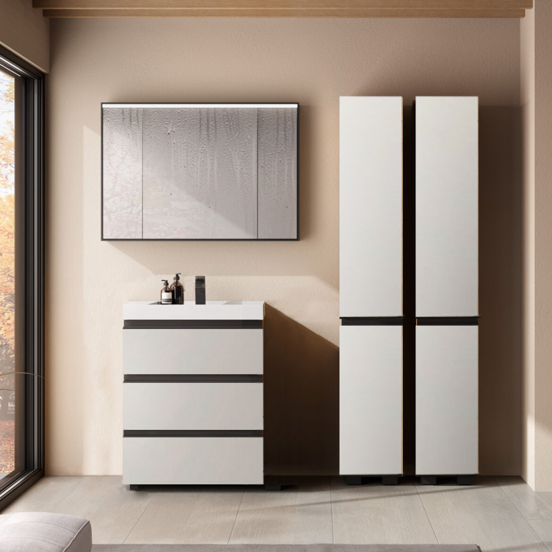 Kolpasan Dulap cu lavoar kolpasan harmony, pe podea, 70 x 48 x 90 cm, sertar, mat, gri deschis, 585350