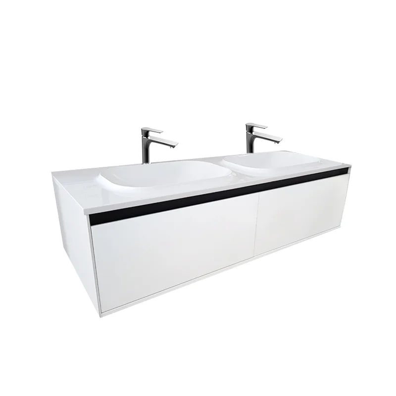 Kolpasan Dulap cu lavoar kolpasan pandora, suspendat, 150 x 54 x 41 cm, sertar, lucios, alb, 514170