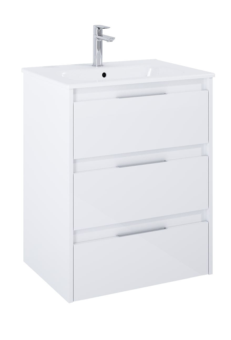 Roca Dulap cu lavoar roca alpine, suspendat, 60 x 46 x 74 cm, sertar, lucios, alb, a852015806