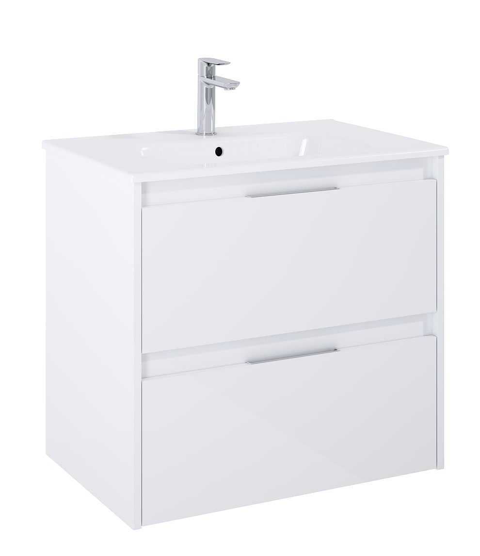 Roca Dulap cu lavoar roca alpine, suspendat, 70 x 46 x 56 cm, sertar, lucios, alb, a852013806