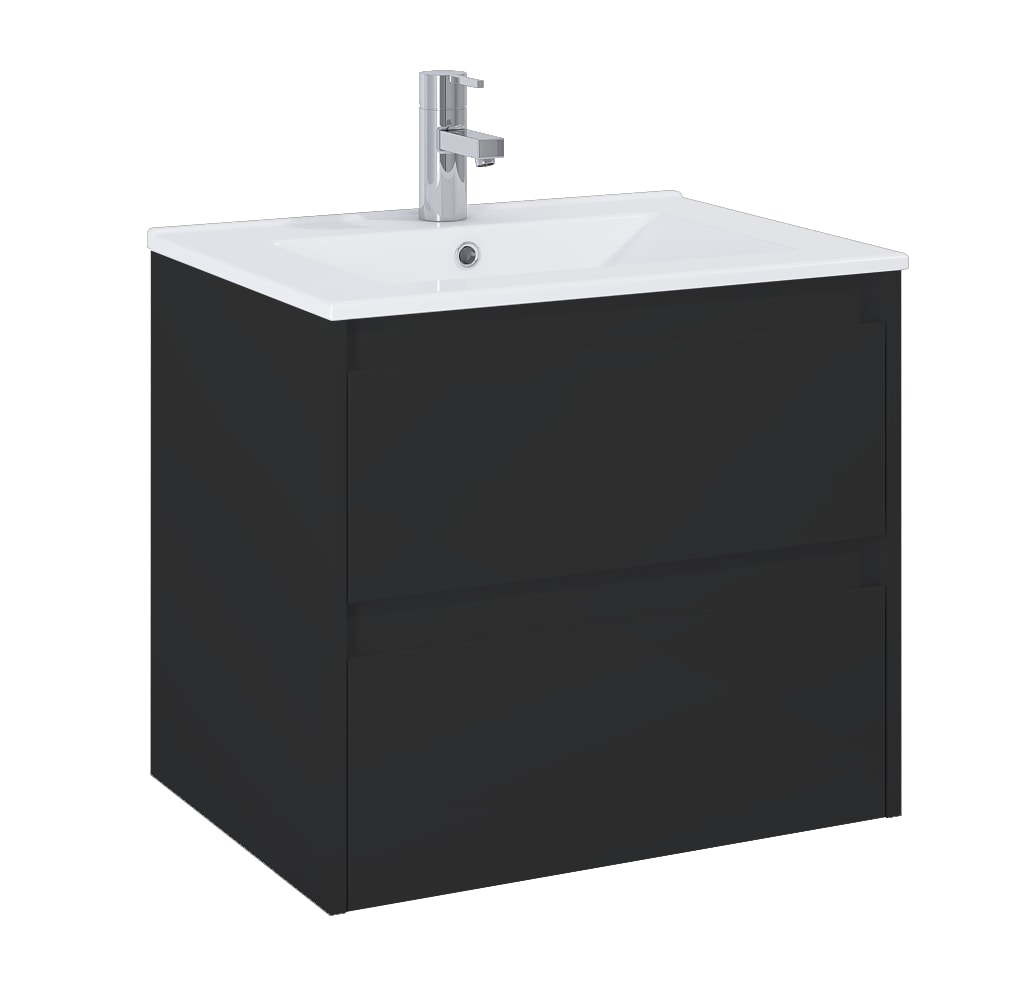 Roca Dulap cu lavoar roca claudia, suspendat, 61 x 46 x 65 cm, setare, mat, negru, a851925532
