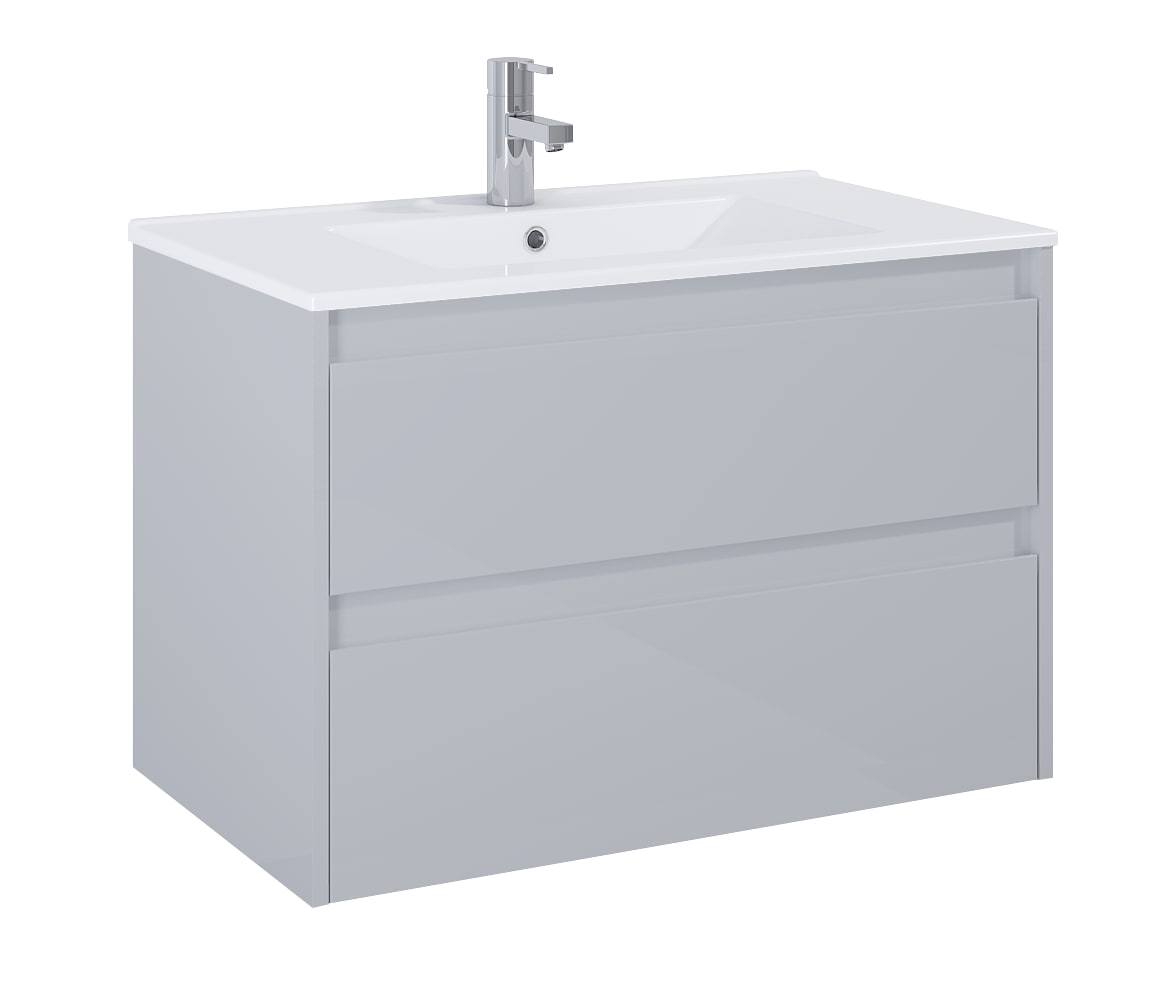Roca Dulap cu lavoar roca claudia, suspendat, 81 x 46 x 65 cm, setare, mat, gri, a851926530