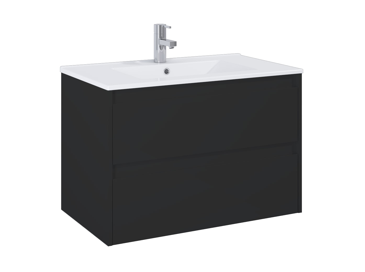 Roca Dulap cu lavoar roca claudia, suspendat, 81 x 46 x 65 cm, setare, mat, negru, a851926532