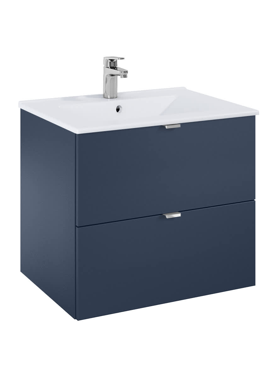 Roca Dulap cu lavoar roca elegant plus, suspendat, 61 x 46 x 53 cm, sertare, mat, albastru, a852018538