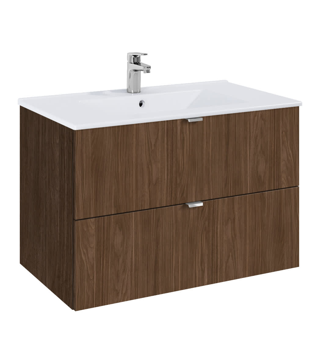 Roca Dulap cu lavoar roca elegant plus, suspendat, 81 x 46 x 53 cm, sertare, mat, maro nuc, a852019540