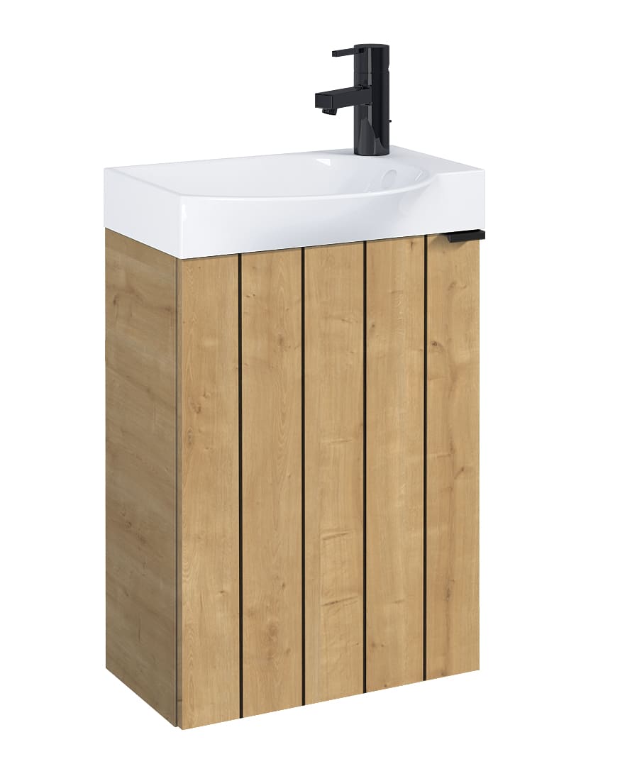 Roca Dulap cu lavoar roca micro plus, suspendat, 45 x 34 x 68 cm, usa, mat, maro stejar, a852444574