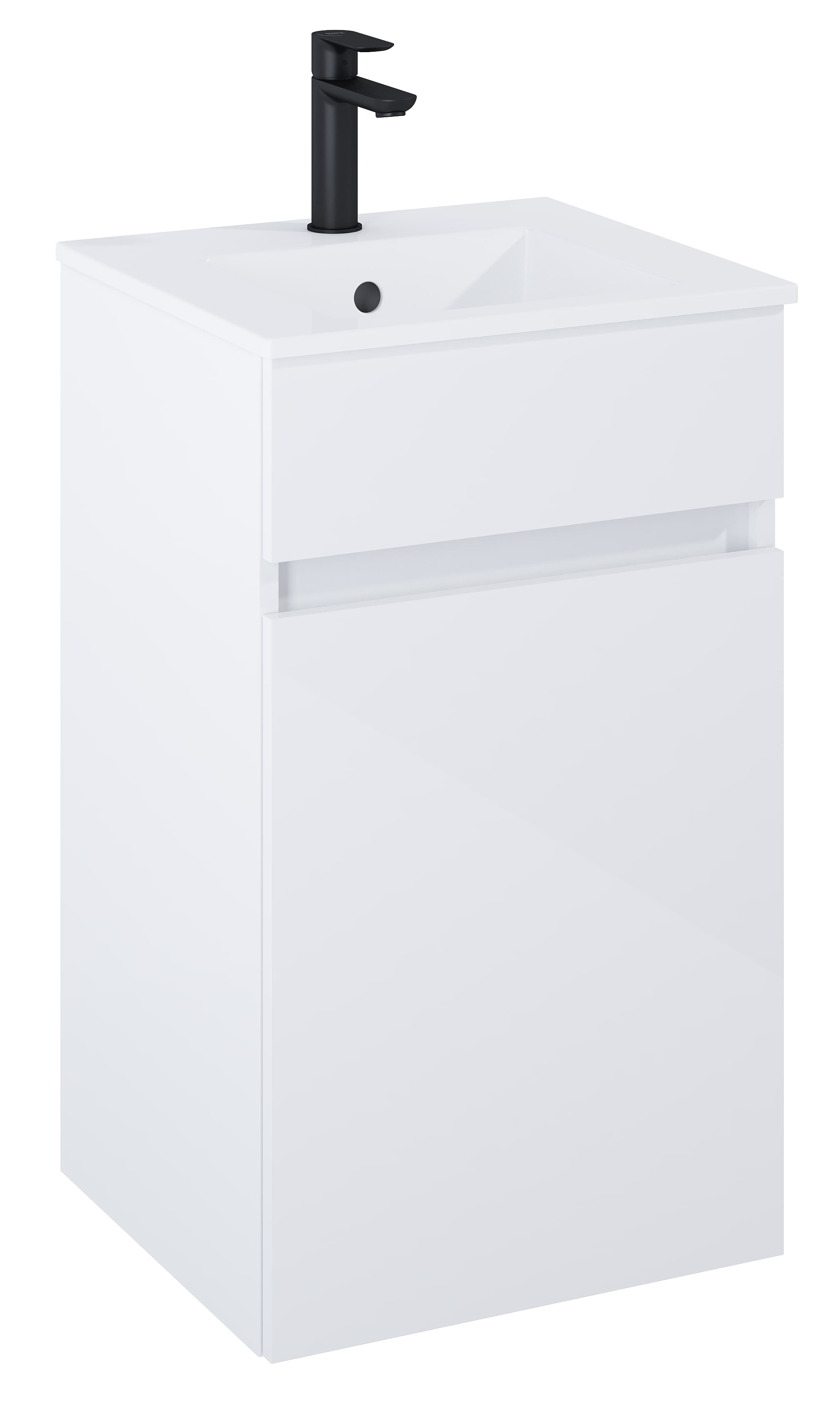 Roca Dulap cu lavoar roca n-cube, suspendat, 45 x 43 x 75 cm, usa, lucios, alb, a852501806