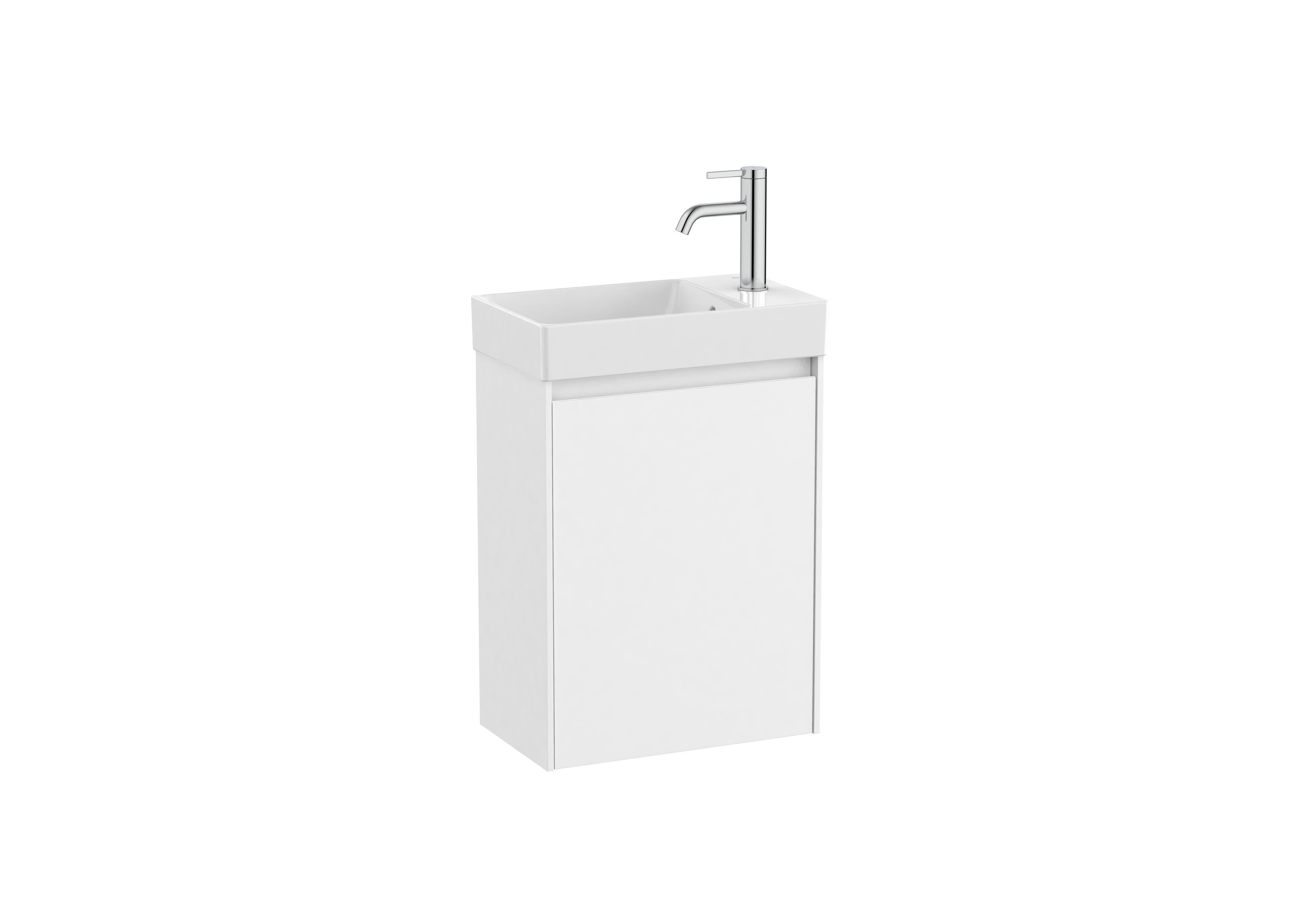 Roca Dulap cu lavoar roca ona, suspendat, 45 x 26 x 65 cm, usa, mat, alb, a851678509
