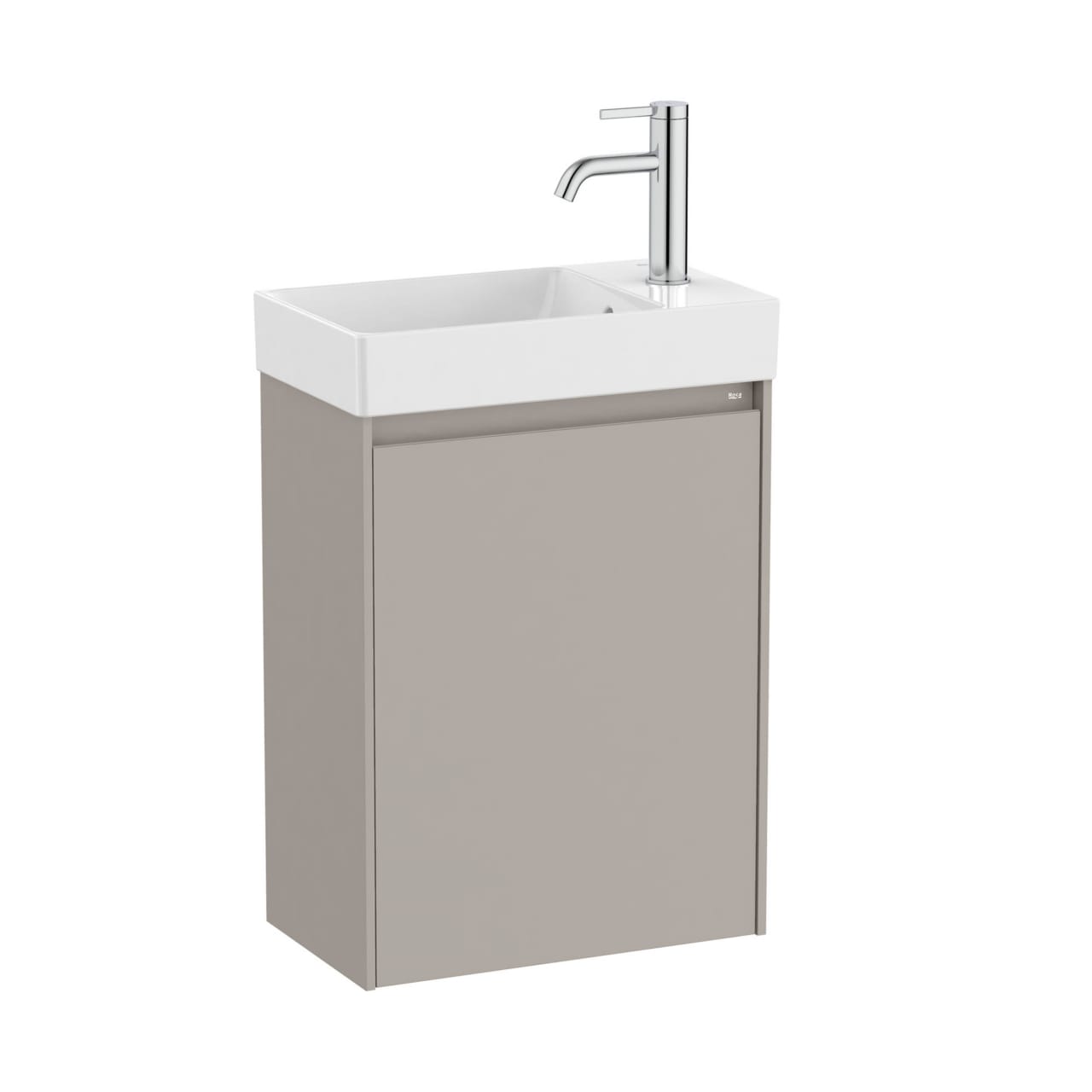 Roca Dulap cu lavoar roca ona, suspendat, 45 x 26 x 65 cm, usa, mat, gri nisipiu, a851678510