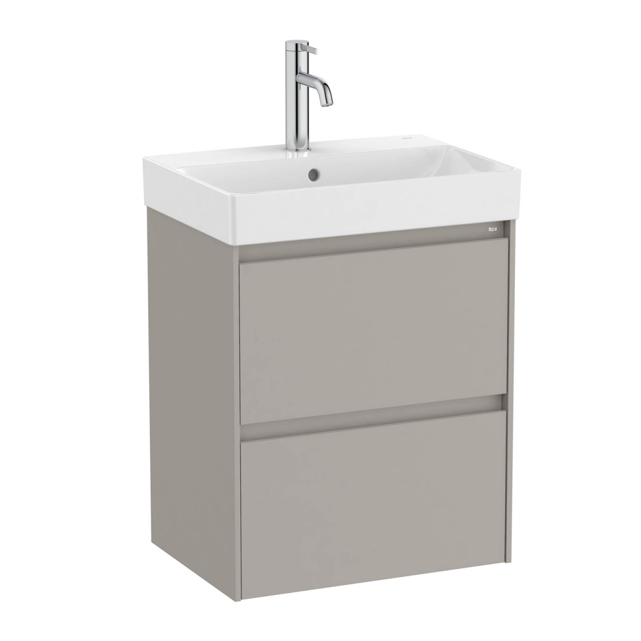Roca Dulap cu lavoar roca ona, suspendat, 50 x 36 x 65 cm, sertare, mat, gri nisipiu, a851682510
