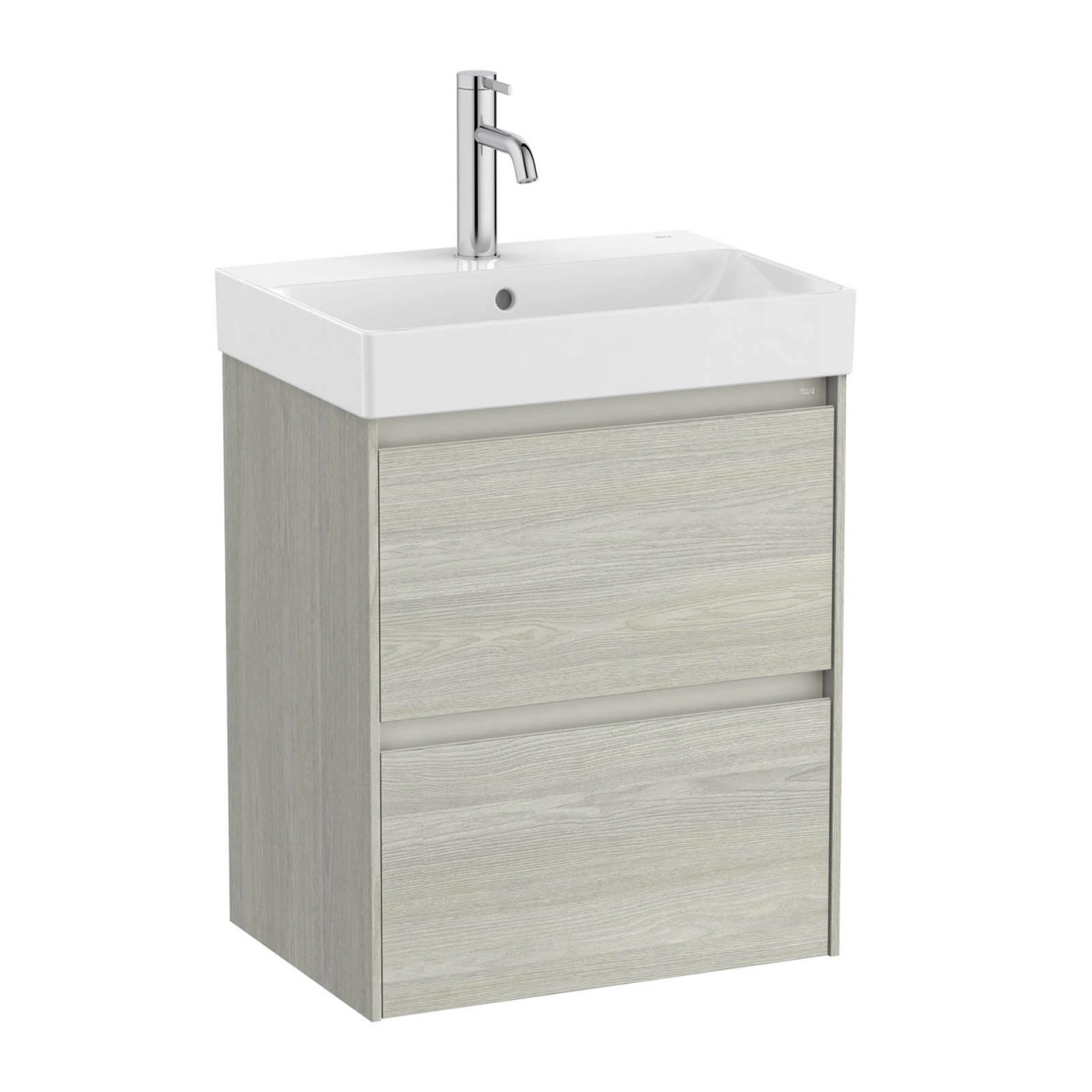 Roca Dulap cu lavoar roca ona, suspendat, 50 x 36 x 65 cm, sertare, mat, gri stejar, a851682512