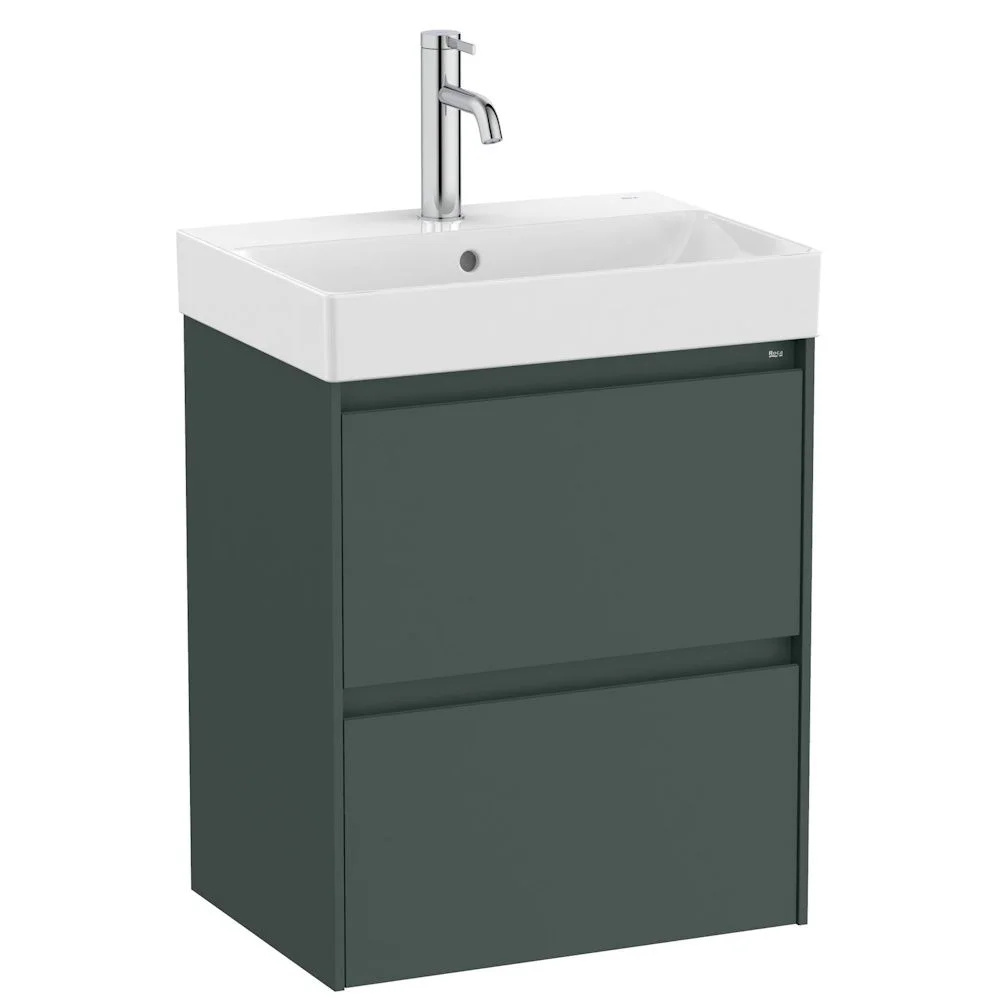 Roca Dulap cu lavoar roca ona, suspendat, 50 x 36 x 65 cm, sertare, mat, verde, a851682513