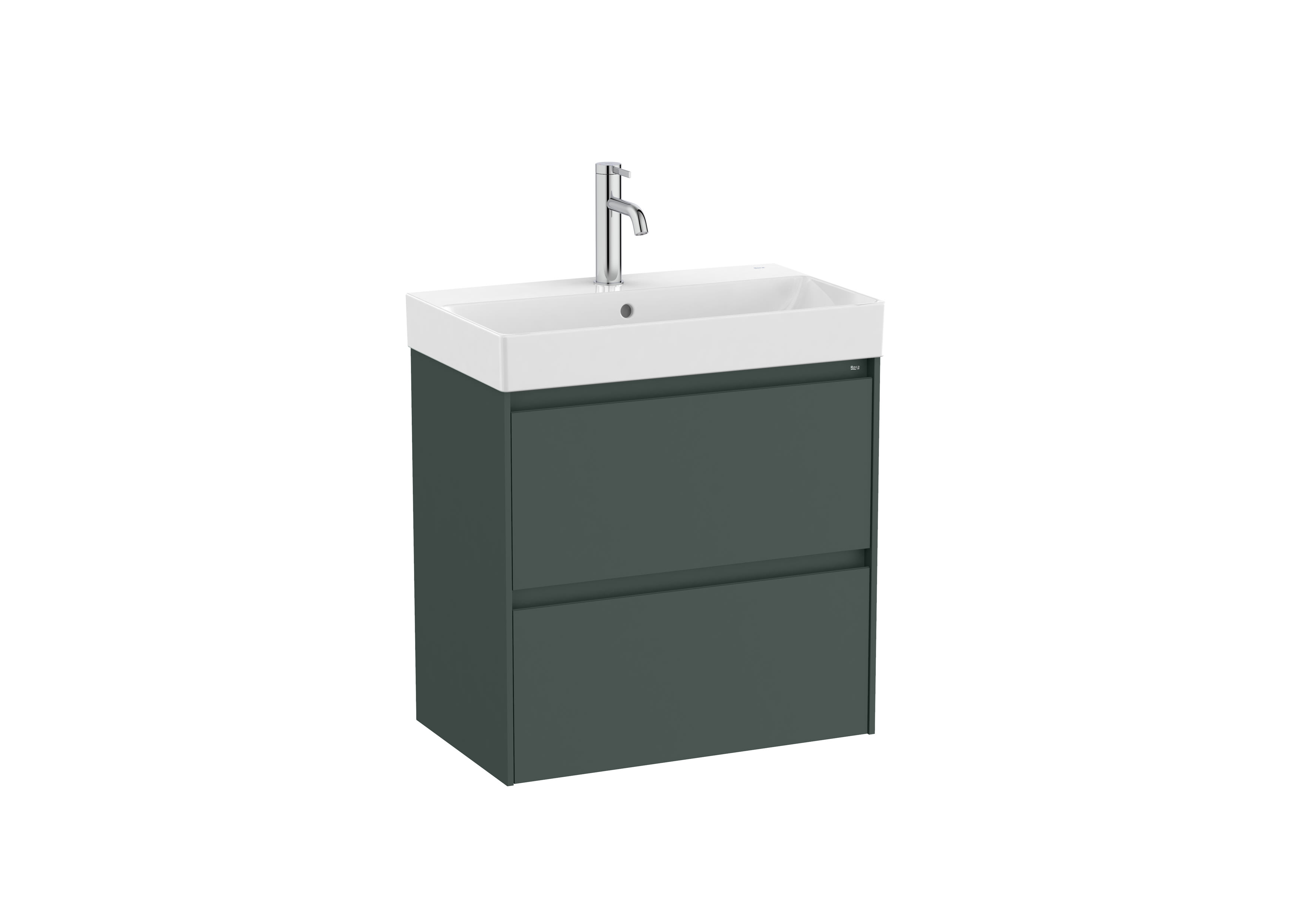 Roca Dulap cu lavoar roca ona, suspendat, 60 x 36 x 65 cm, sertare, mat, verde, a851684513