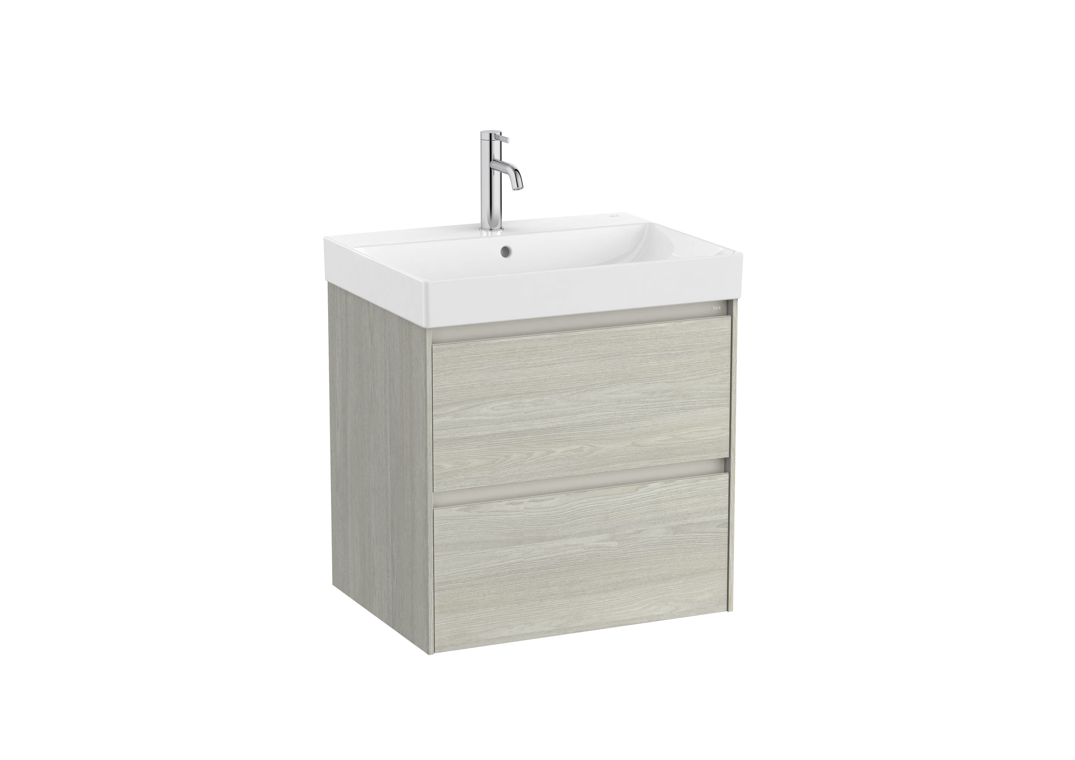 Roca Dulap cu lavoar roca ona, suspendat, 60 x 46 x 64 cm, sertare, mat, gri stejar, a851688512
