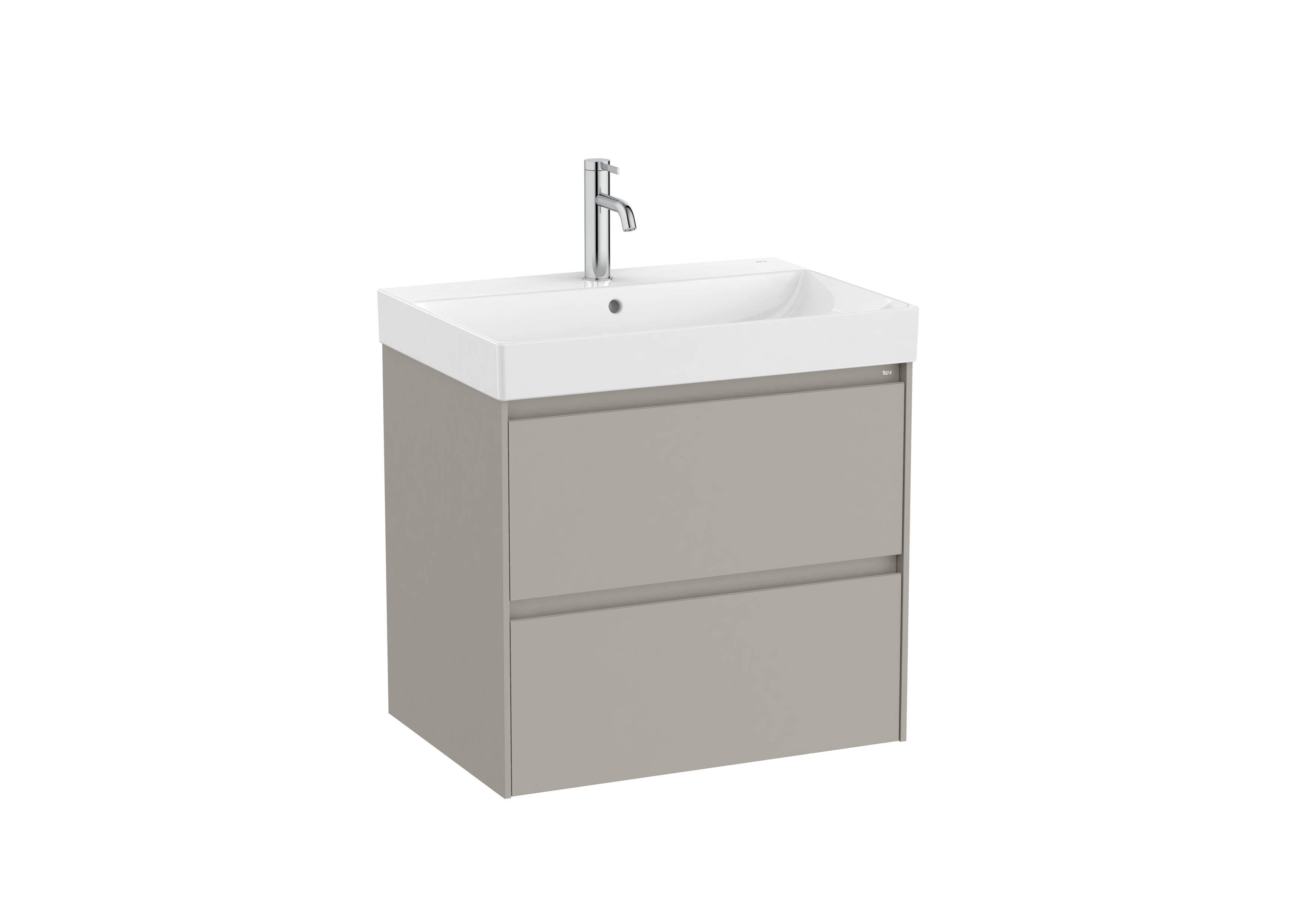 Roca Dulap cu lavoar roca ona, suspendat, 65 x 46 x 64 cm, sertare, mat, gri nisipiu, a851689510