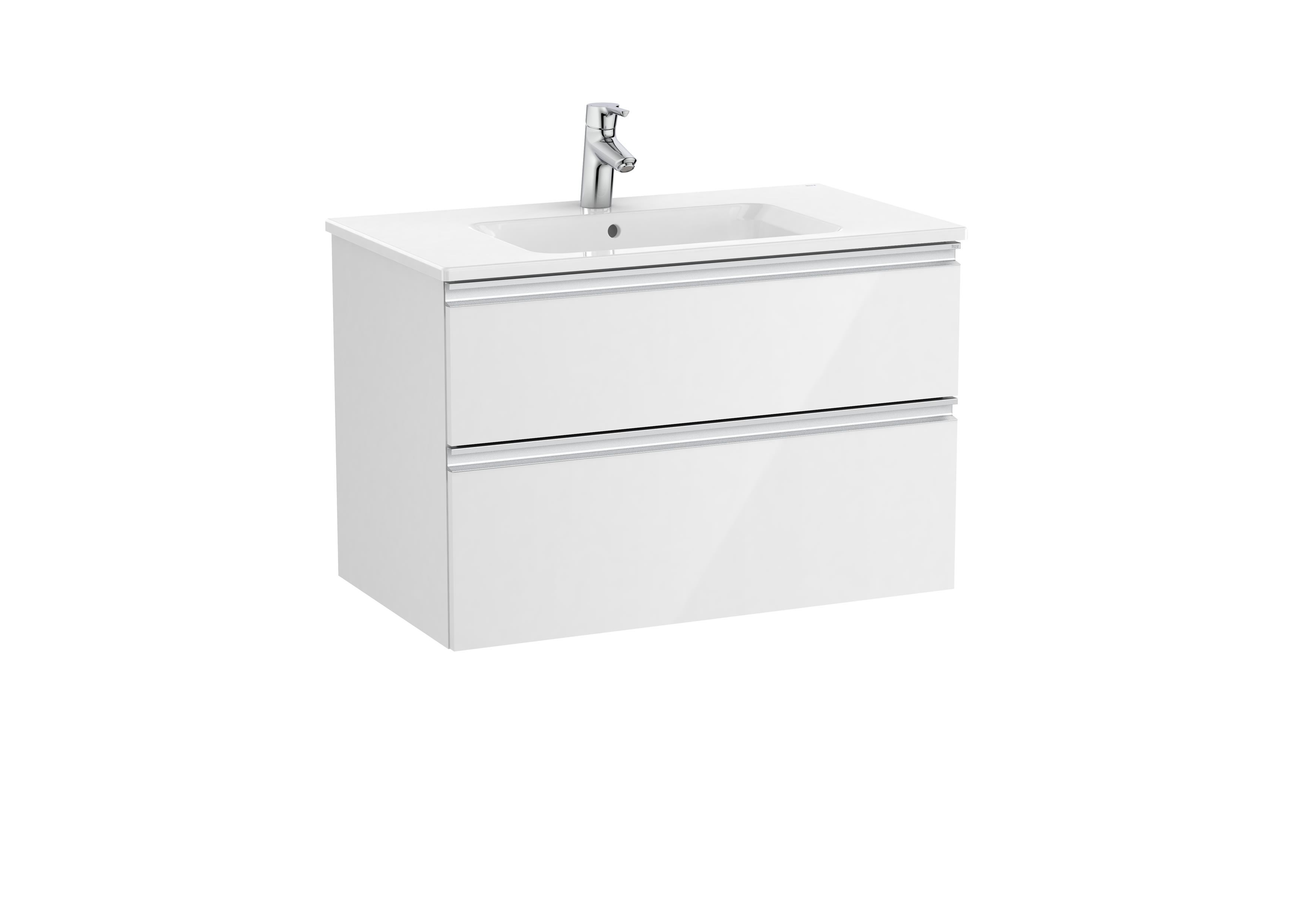 Roca Dulap cu lavoar roca the gap unik, suspendat, 80 x 46 x 54 cm, sertare, lucios, alb, a851478806