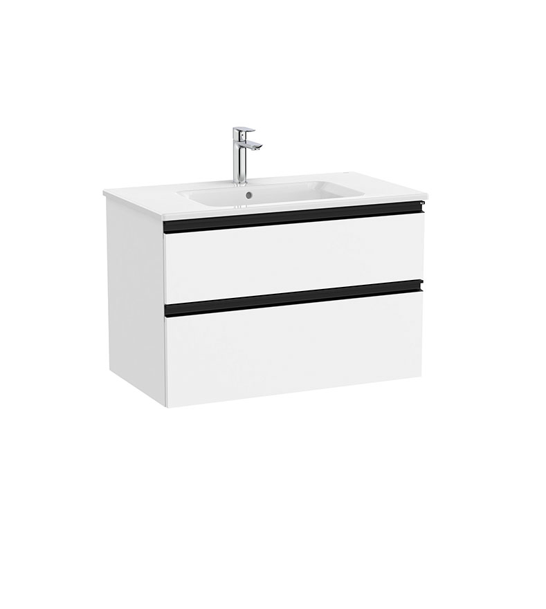 Roca Dulap cu lavoar roca the gap unik, suspendat, 80 x 46 x 54 cm, sertare, mat, alb, a851478509