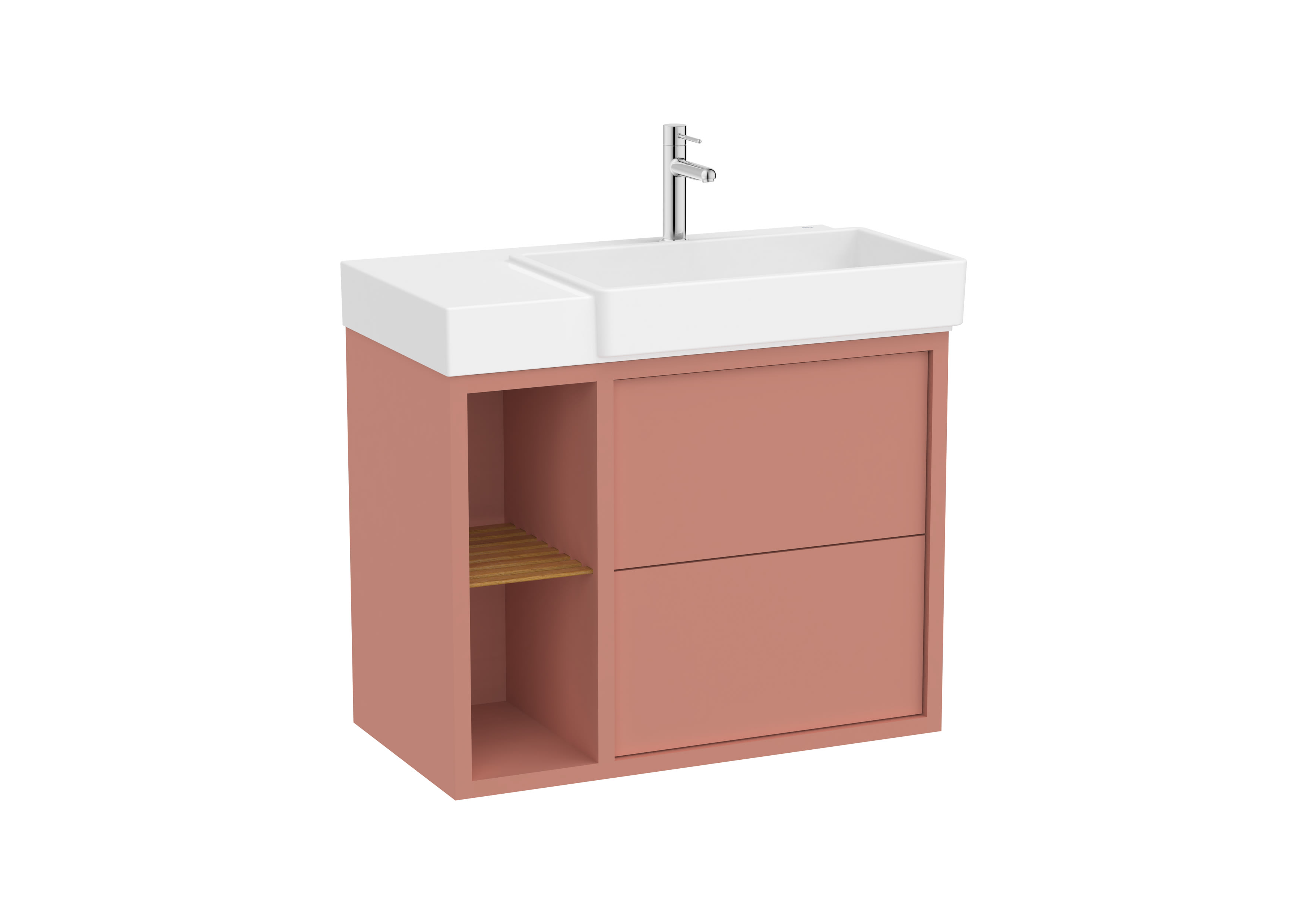 Roca Dulap cu lavoar roca tura, suspendat, 80 x 43 x 60 cm, sertare, mat, rosu teracota, a852027560