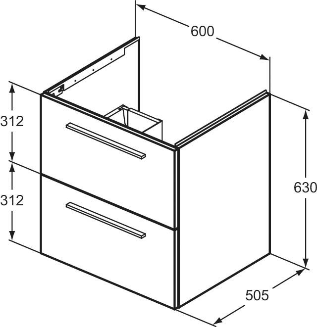 Dulap lavoar Ideal Standard i.Life B, suspendat, 60 x 63 …
