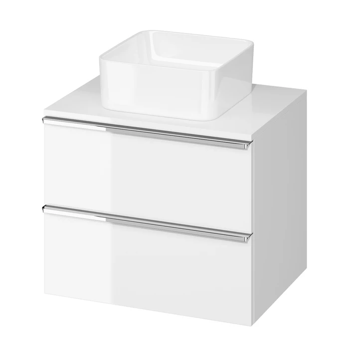 Cersanit Dulap pentru lavoar cersanit virgo, suspendat, 60 x 47 x 50 cm, blat, sertare, softclose, lucios, alb, s522-040