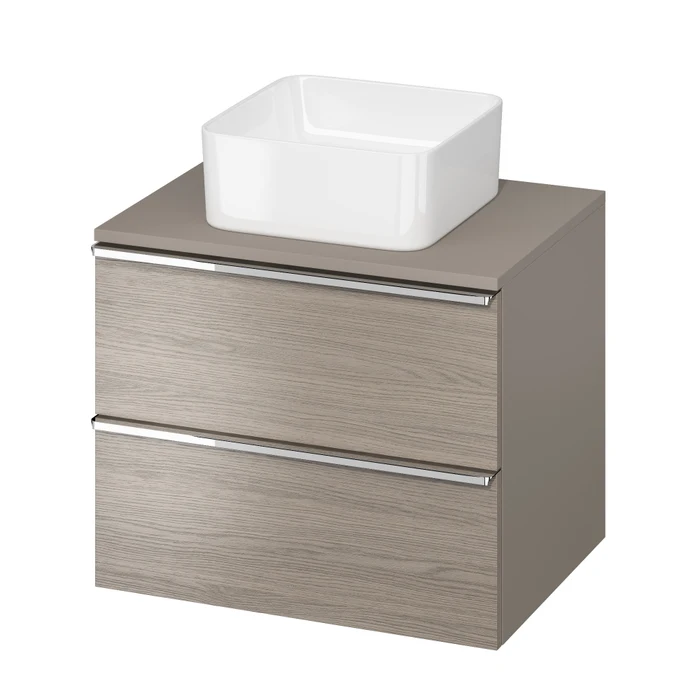 Cersanit Dulap pentru lavoar cersanit virgo, suspendat, 60 x 47 x 50 cm, blat, sertare, softclose, mat, maro, s522-022