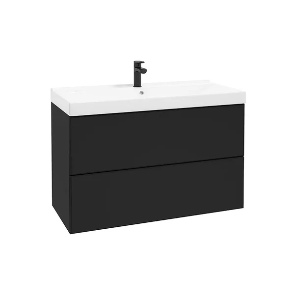 Defra Dulap pentru lavoar defra more, suspendat, 100 x 45 x 60 cm, sertare, mat, negru, 291-d-10002