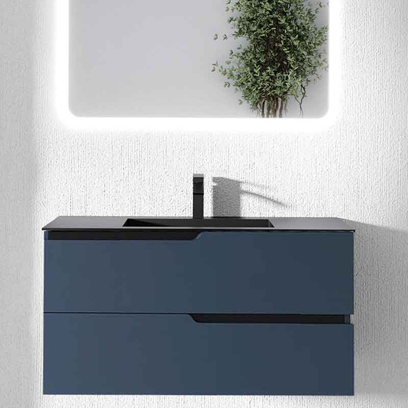Fluminia Dulap pentru lavoar fluminia bari, suspendat, 80 x 46 x 51 cm, setare, mdf, mat, albastru, bari-80 mob blu