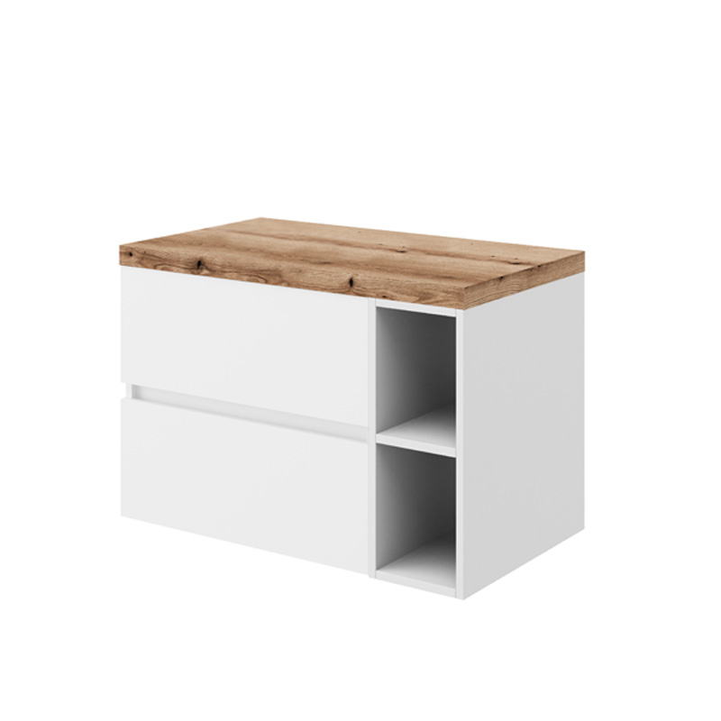 Fluminia Dulap pentru lavoar fluminia genova, suspendat, 60 x 53 x 46 cm, mdf, alb/maro, set genova-80