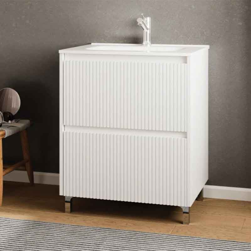 Fluminia Dulap pentru lavoar fluminia lizi, pe podea, 60 x 46 x 51 cm, sertar, mdf, lucios, alb, lizi-60-r mob alb