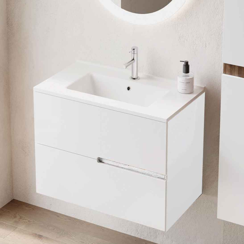 Fluminia Dulap pentru lavoar fluminia toledo, suspendat, 60 x 46 x 51 cm, sertare, mdf, lucios, alb, toledo-60 mob alb