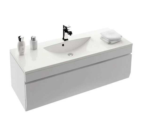 Oristo  Dulap pentru lavoar oristo horyzont, suspendat, 120 x 46 x 40 cm, sertar, lucios, alb, 37-sd1s-120-2-v2