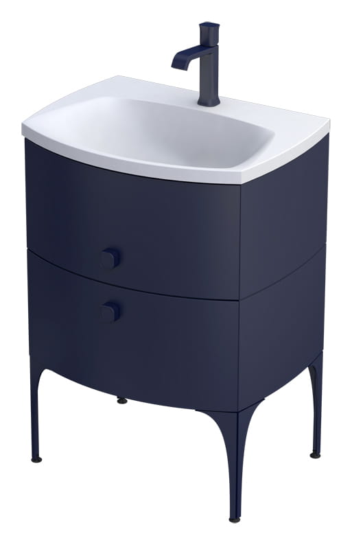 Oristo  Dulap pentru lavoar oristo louis, pe podea/suspendat, 62 x 48 x 55 cm, sertar, mat, albastru, 50-sd2s-62-14