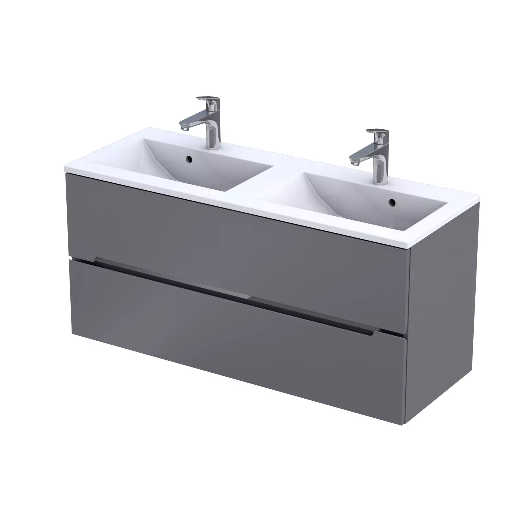 Oristo  Dulap pentru lavoar oristo silver, suspendat, 120 x 45 x 55 cm, sertar, mat, gri, 33-sd2s-120-4-d