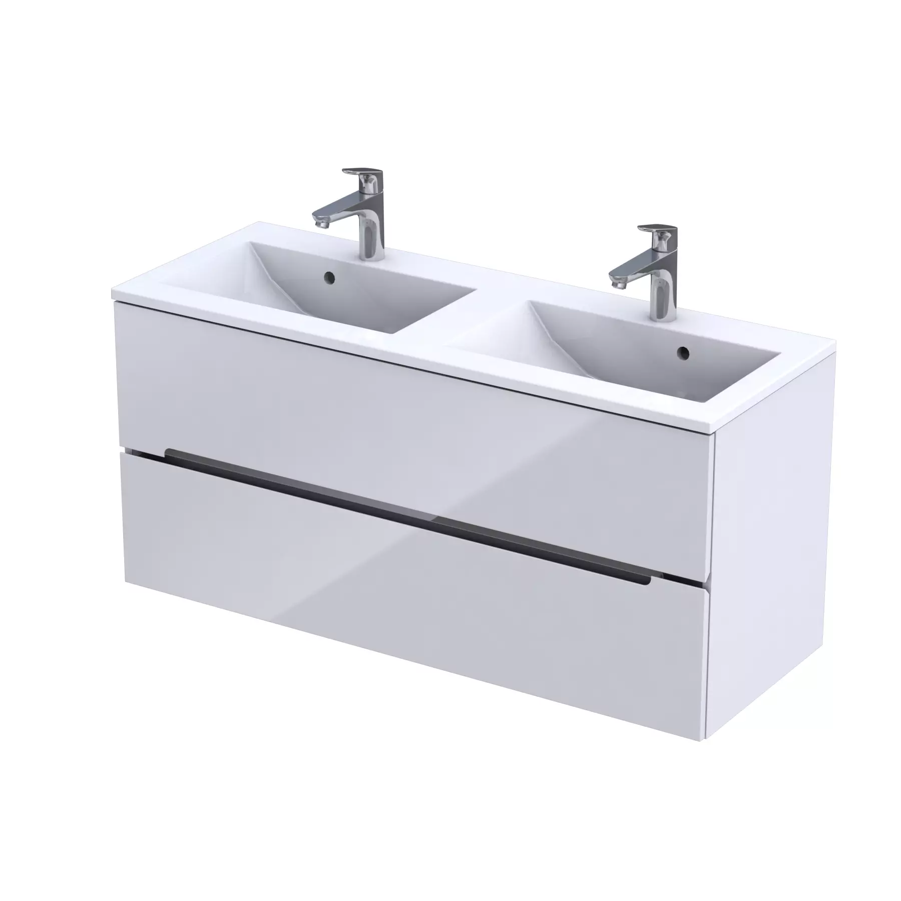 Oristo  Dulap pentru lavoar oristo silver, suspendat, 120 x 45 x 55 cm, sertar, lucios, alb, 33-33-sd2s-120-1-d