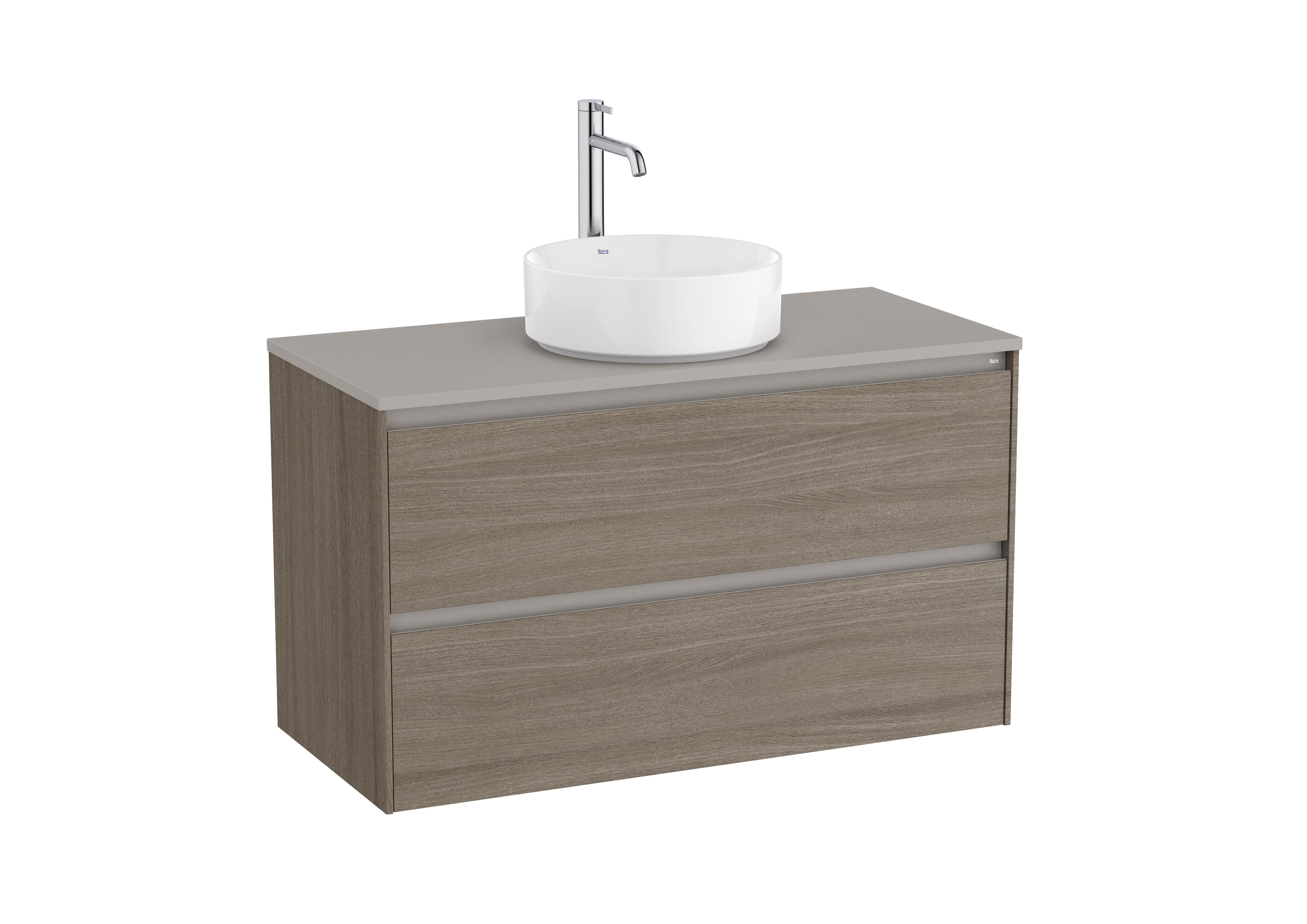 Roca Dulap pentru lavoar roca ona, suspendat, blat lavoar, 100 x 46 x 58 cm, sertar, mat, maro ulm, a851730511