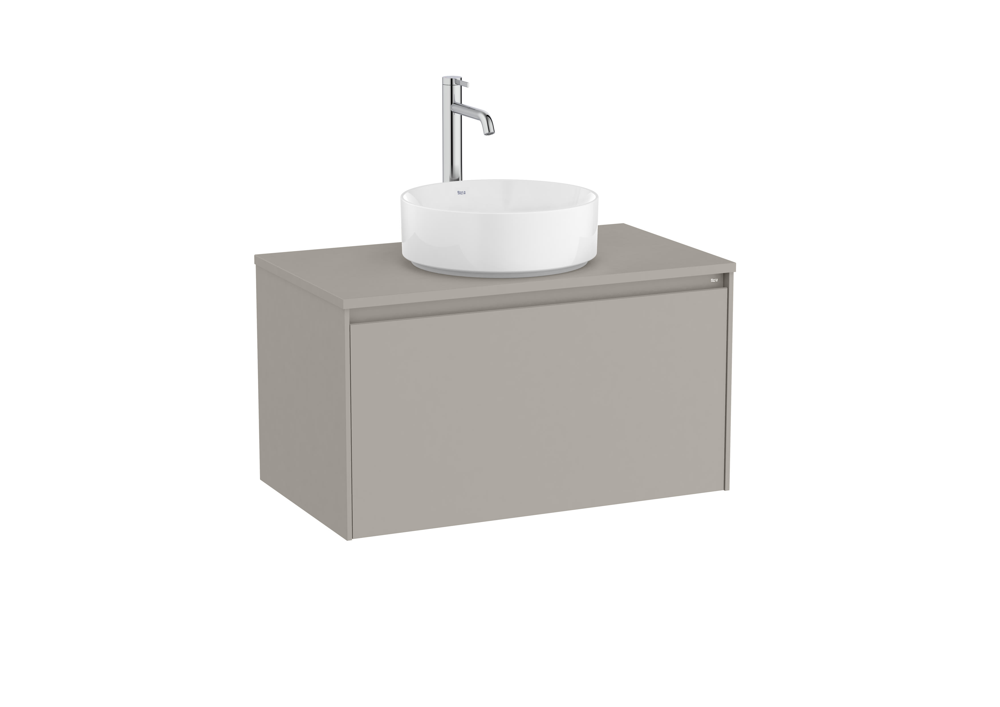 Roca Dulap pentru lavoar roca ona, suspendat, blat lavoar, 80 x 46 x 44 cm, sertar, mat, gri nisipiu, a851724510