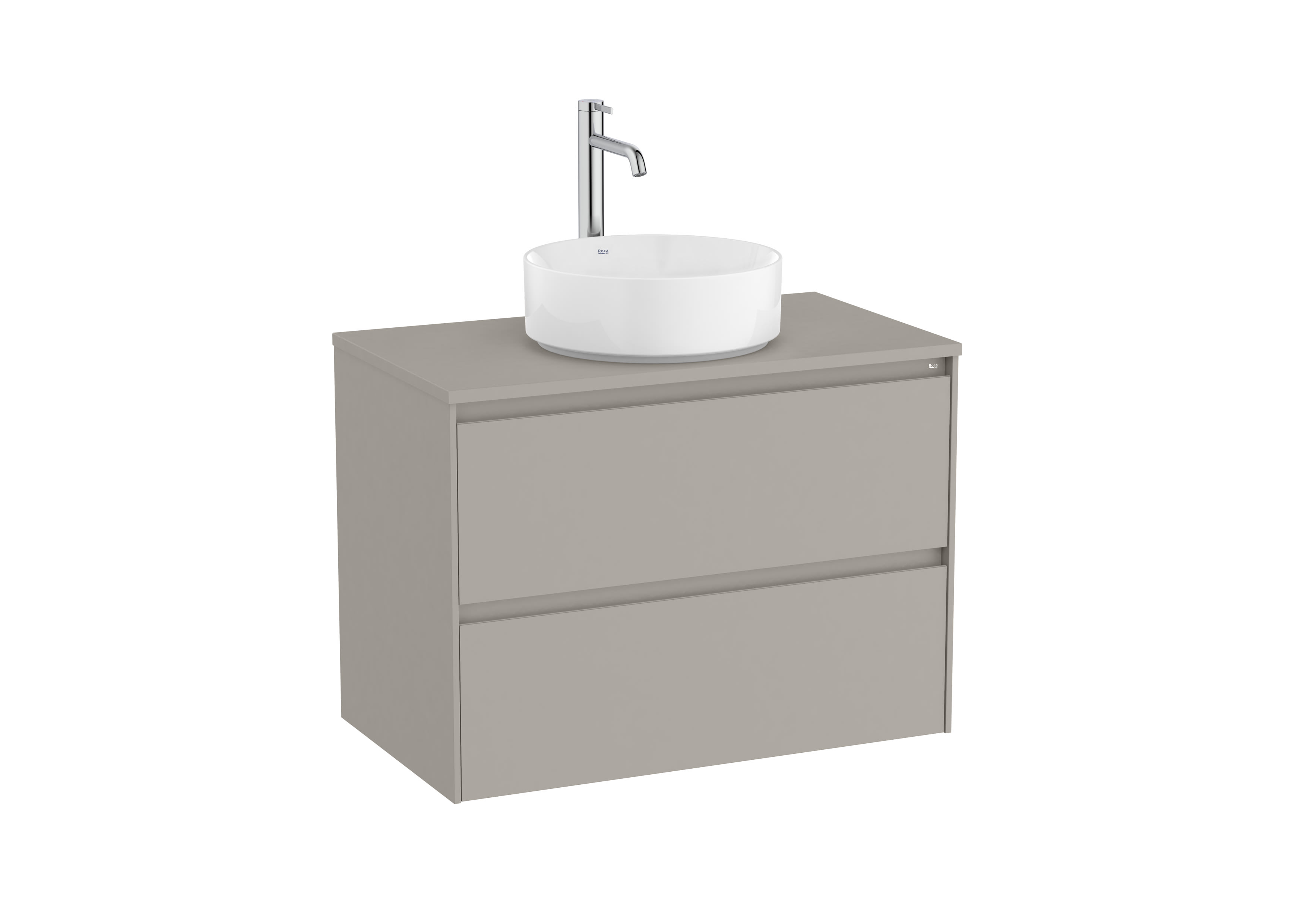 Roca Dulap pentru lavoar roca ona, suspendat, blat lavoar, 80 x 46 x 58 cm, sertar, mat, gri nisipiu, a851728510