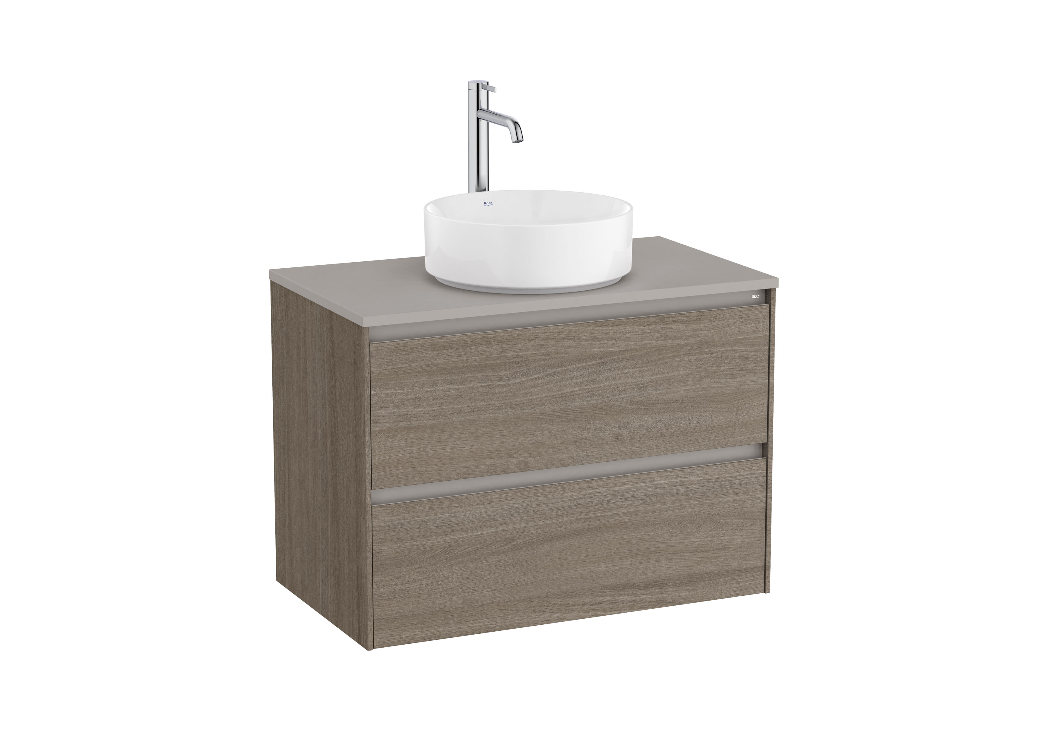 Roca Dulap pentru lavoar roca ona, suspendat, blat lavoar, 80 x 46 x 58 cm, sertar, mat, maro ulm, a851728511