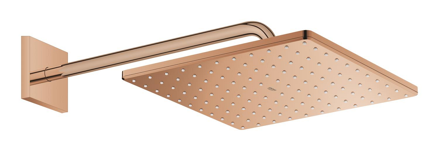 Grohe Dus fix grohe rainshower 310 cube, pe perete, 310 mm, 1 functie, lucios, cupru, 26564da0