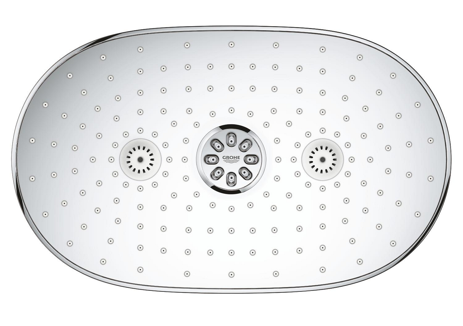 Dus fix Grohe 26254000, 360 mm, 1 bar, 220 mm, 361 mm, 447 mm, 2 pulverizari, 26264001 cod valva incastrata, Crom