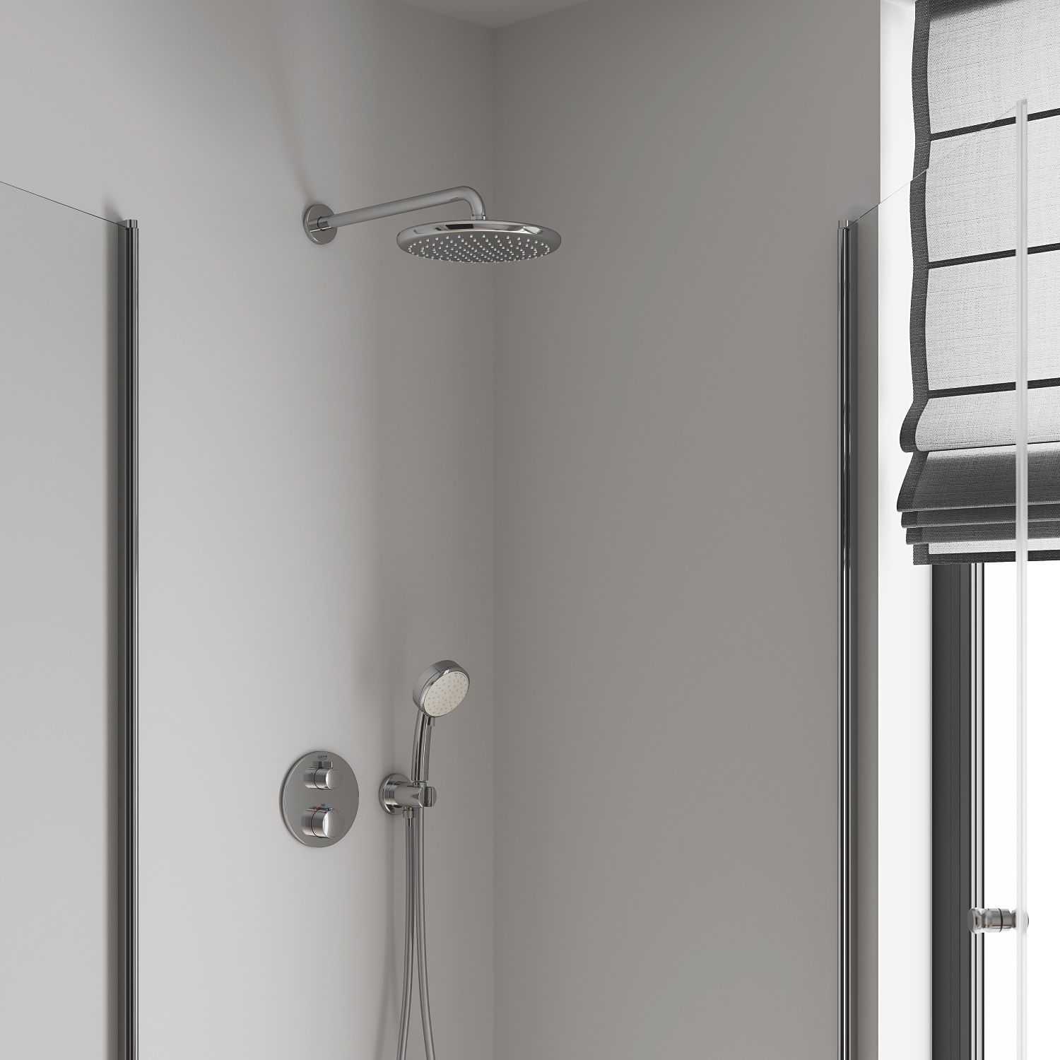 Palarie de dus Grohe 26668000, Dus fix Tempesta 250, montaj pe perete,