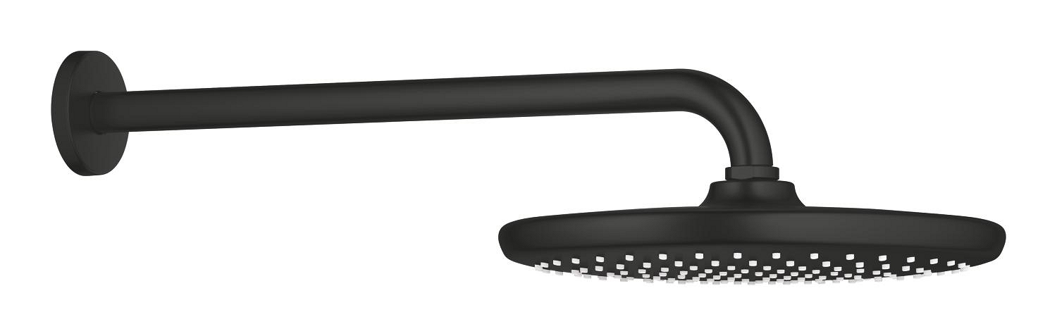 Dus fix Grohe 266682430, 250 mm, 1 bar, 380 mm, 1 pulverizari, 1/2 conexiune instalare, pivotant, Negru