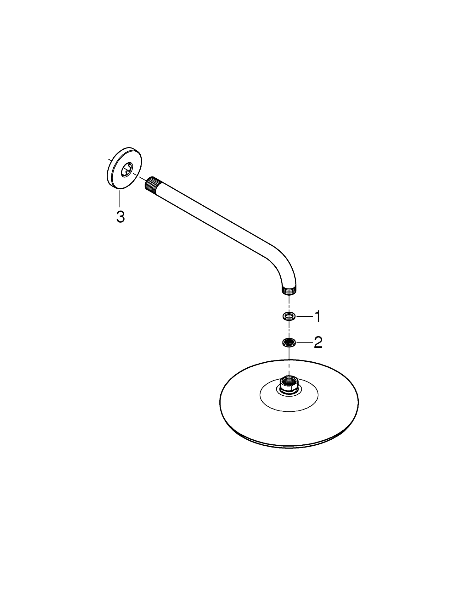 Palarie de dus Grohe 26412000, Dus fix Tempesta 210, montaj pe perete,
