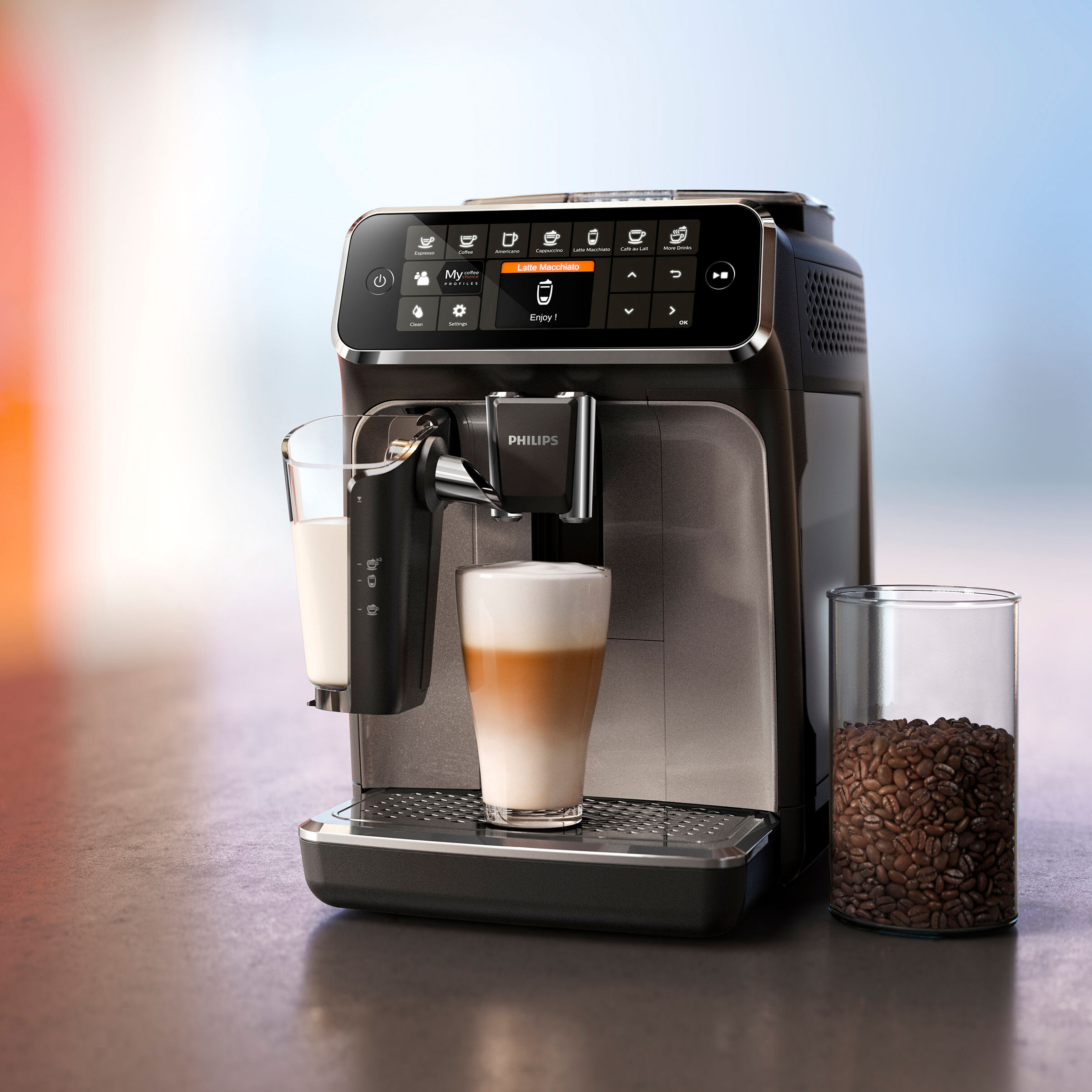 Le'a ⭐︎ Espressor automat Philips 4300, 15 bar, 1500 W, 1.8 l, ra…