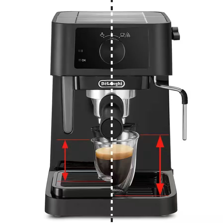 Espressor manual DeLonghi EC230.BK, 1100 W, 15 bar, 1 l, 24 cm, 30 cm, 36 cm, 1 m, 2 cafele simultan, negru