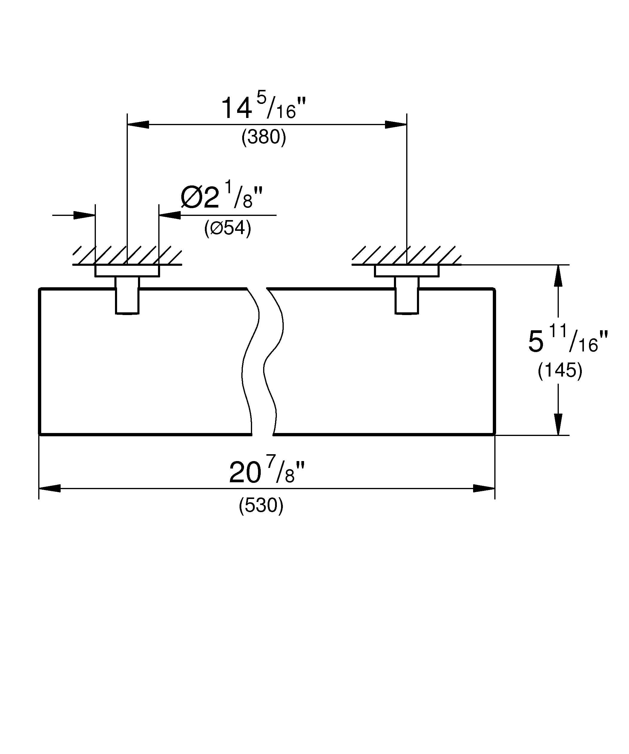 Etajera Grohe 40799001, 530 mm, 145 mm, 2 orificii instalare, pe perete, sticla, metal, elemente fixare ascunse, Crom