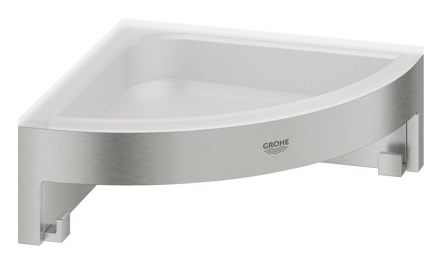 Grohe Etajera de colt grohe start cube, pe perete, 160 x 160 mm, mat, otel satinat, 41106dc0